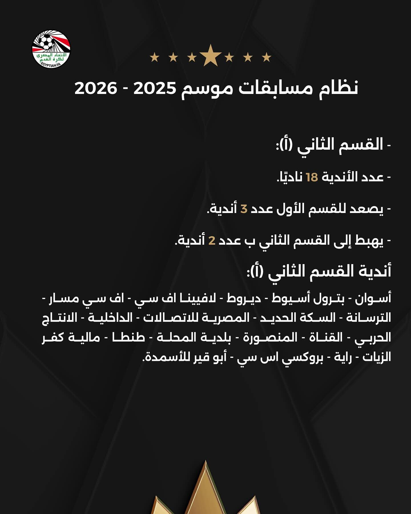 اعتماد نظام المسابقات بالموسم الجديد 2025-2026
